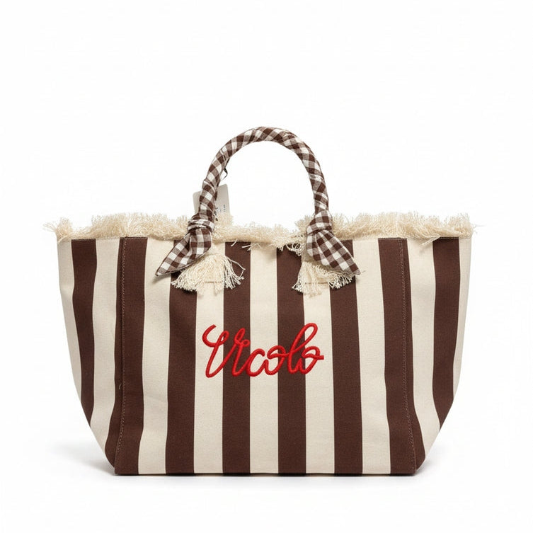 Vicolo Borsa Grande Kaira a Righe
Beige Marrone