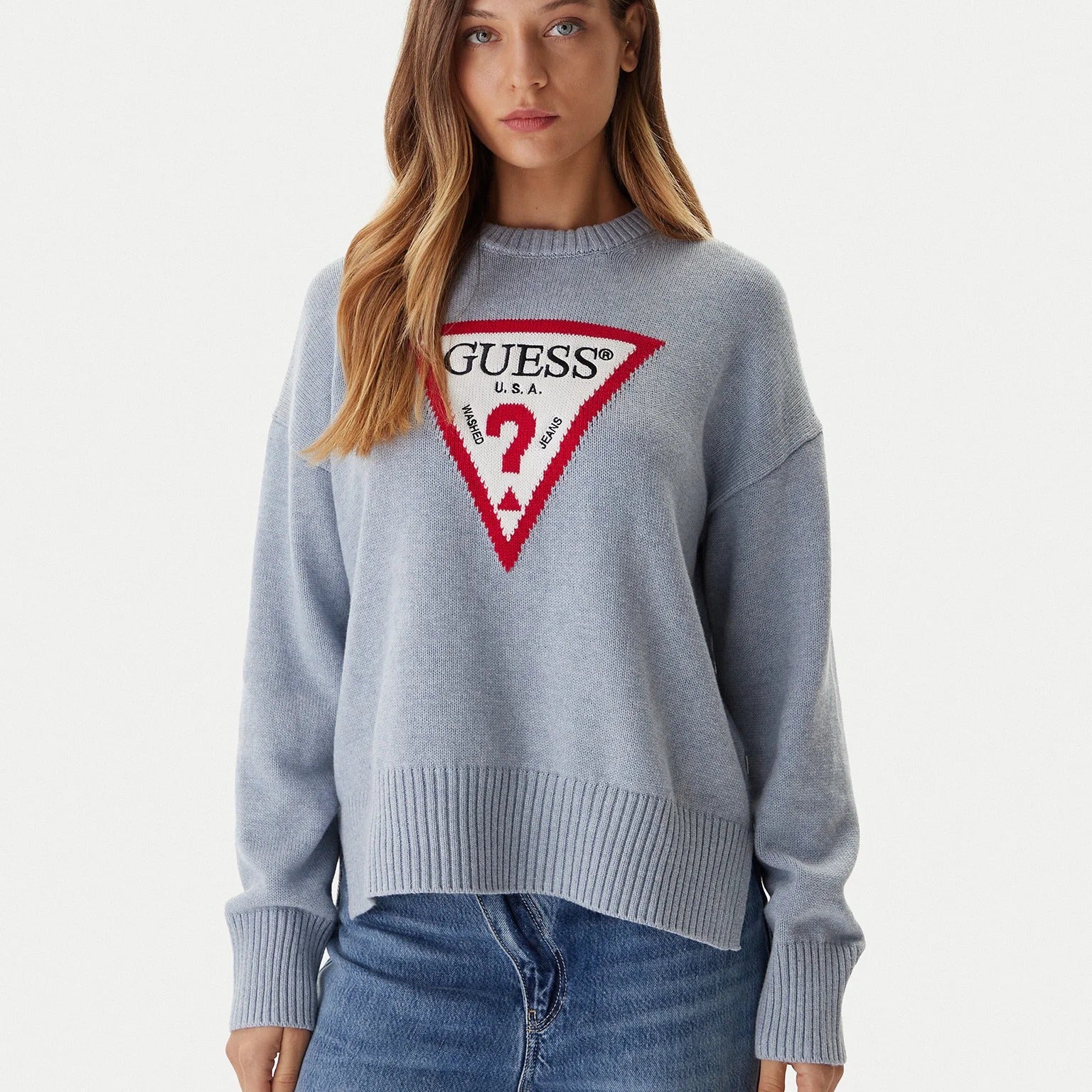 Guess Jeans Maglia con Maxi Logo Davanti
Grigio