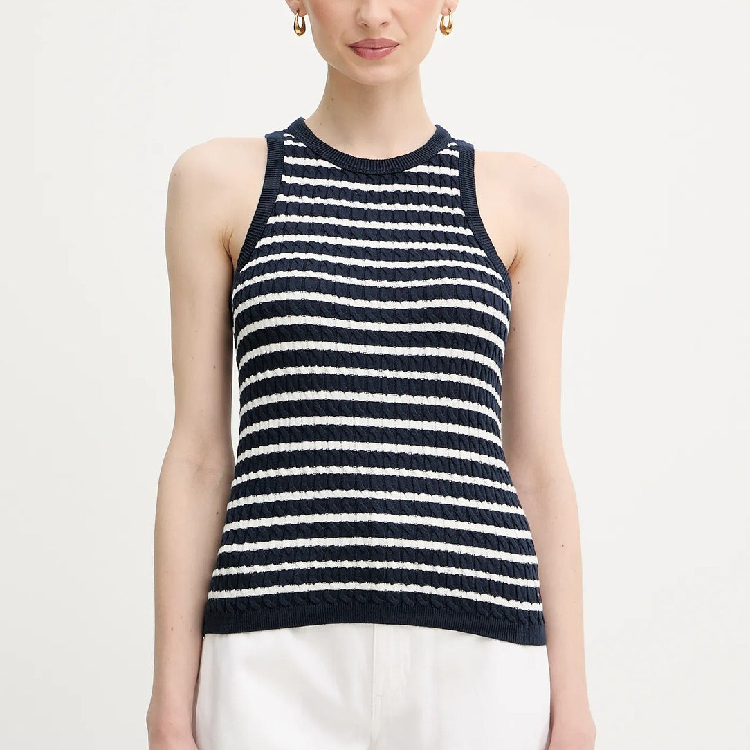 Tommy Hilfiger Canotta Slim Fit in Maglia Intrecciata