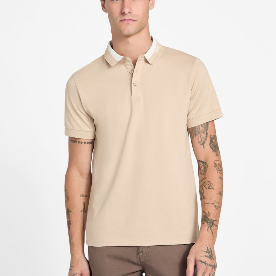Guess Polo con Colletto Bianco Eco