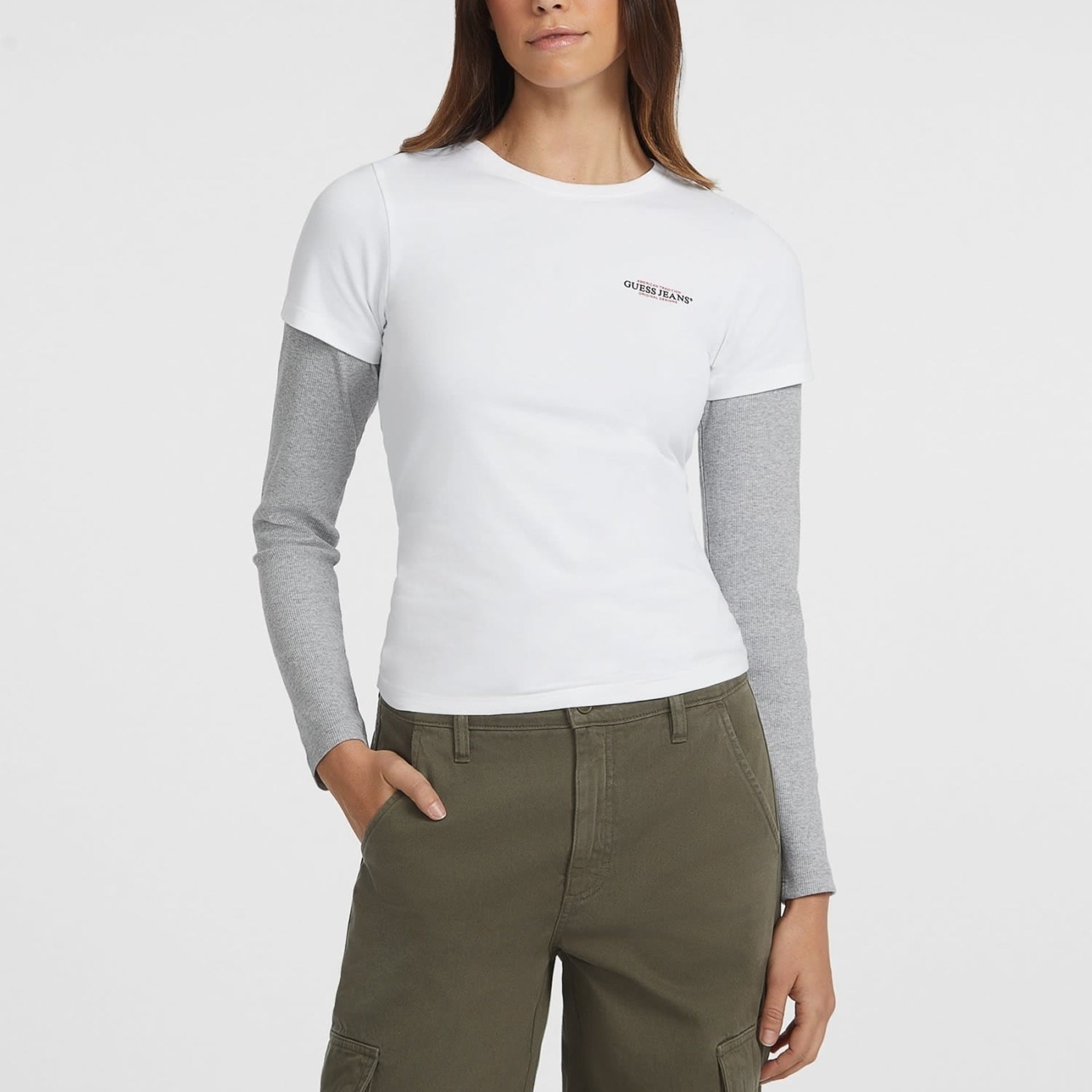 Guess Jeans T-shirt Vestibilità Slim American Tradition Mini