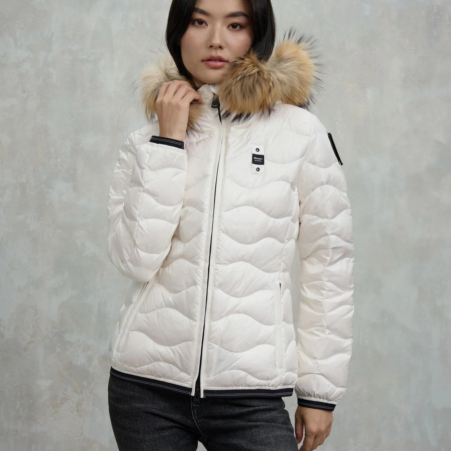 Blauer USA Piumino con Bordo in Pelliccia Alide