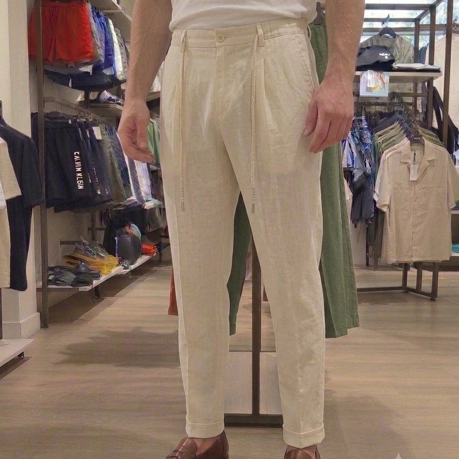 JAHVE' Pantalone in Lino Comfort Fit