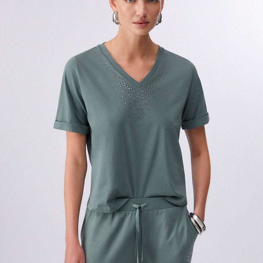 Liu Jo T-shirt con Strass
Verde