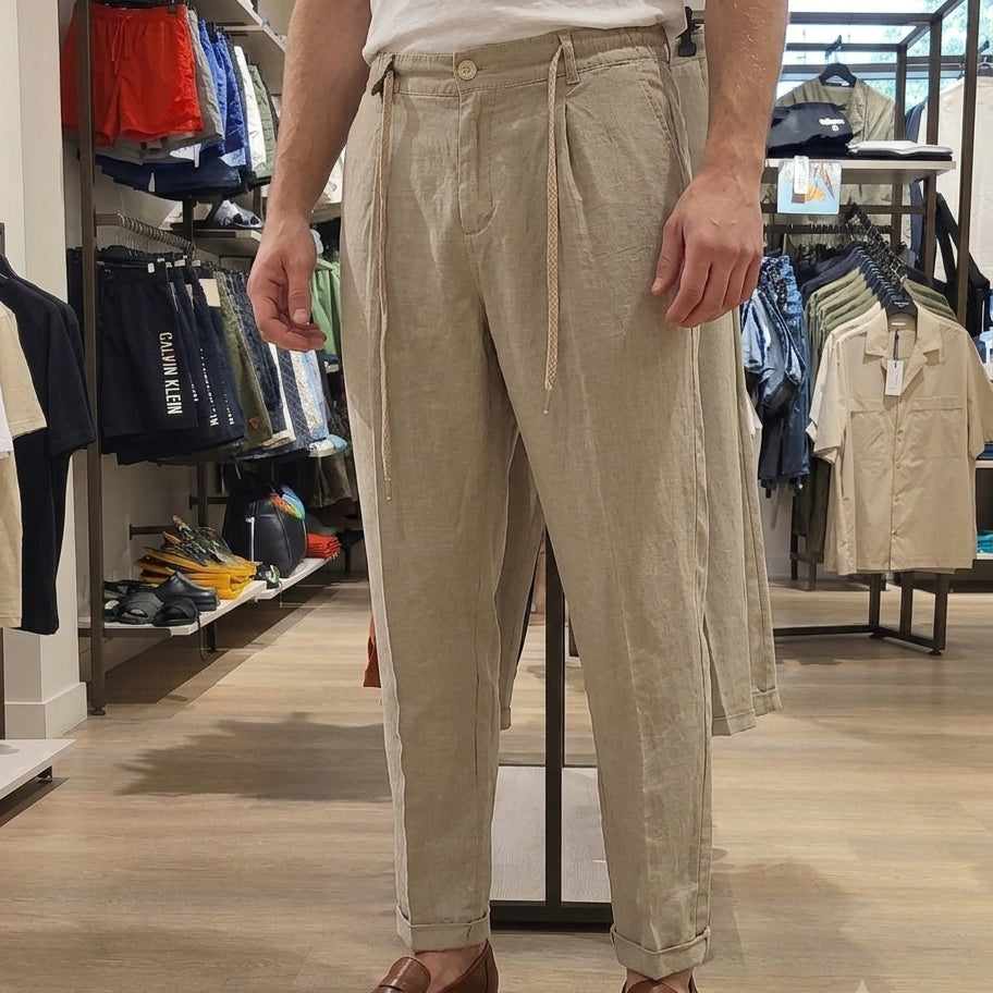 JAHVE' Pantalone in Lino Comfort Fit