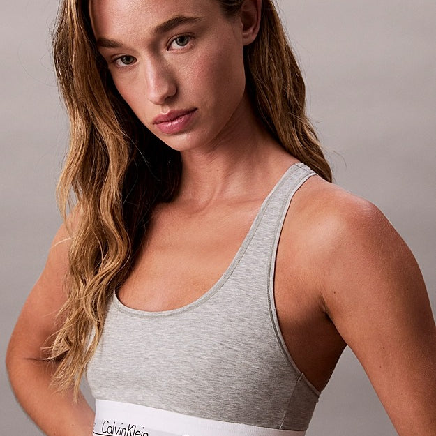 Calvin Klein Jeans Top Brassière Sfoderata - Icon Cotton Modal Grigio