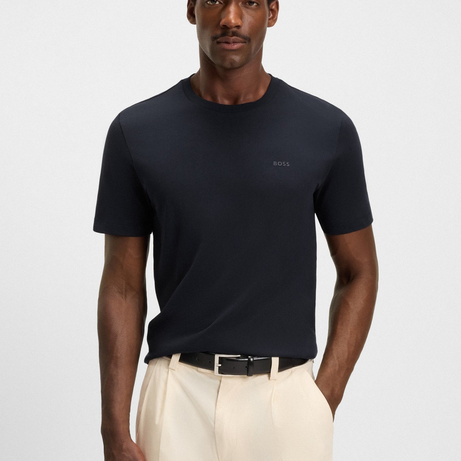 Boss T-shirt in Jersey di Cotone con Logo