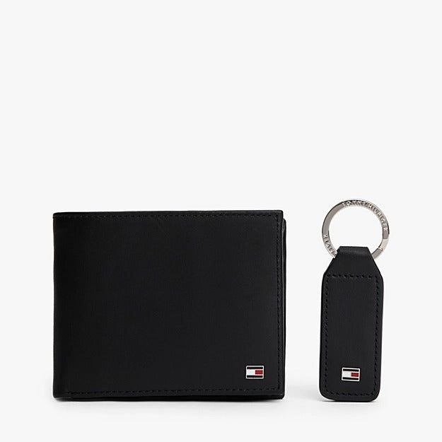 Tommy Hilfiger Set Regalo Portafogli e Portachiavi in Pelle Nero