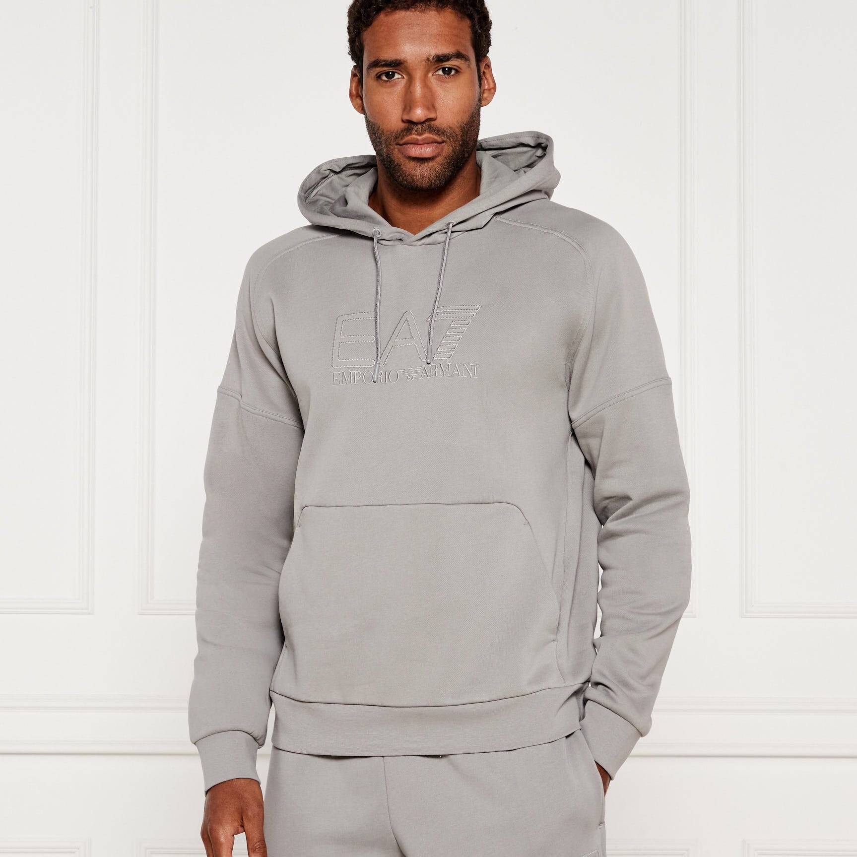 Armani EA7 Felpa con Cappuccio Visibility in Misto Cotone