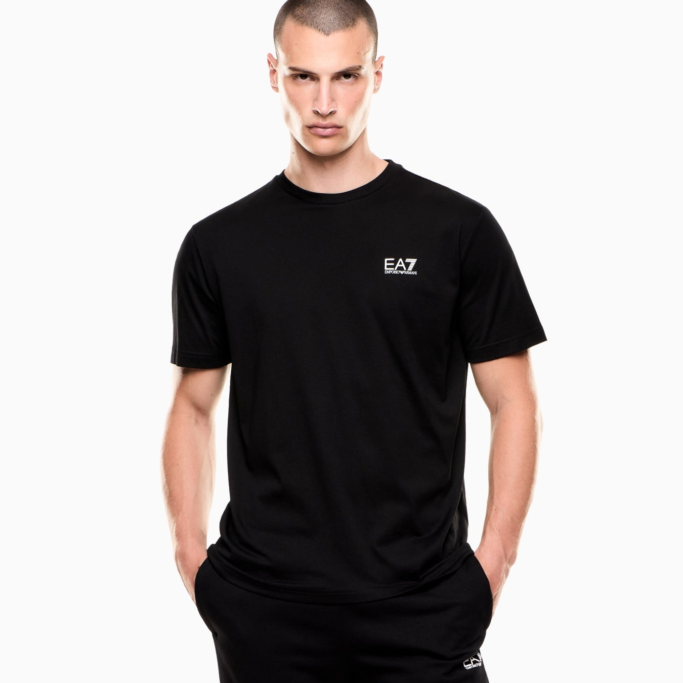 ARMANI EA7 T-shirt Girocollo Logo Series in Cotone Nero