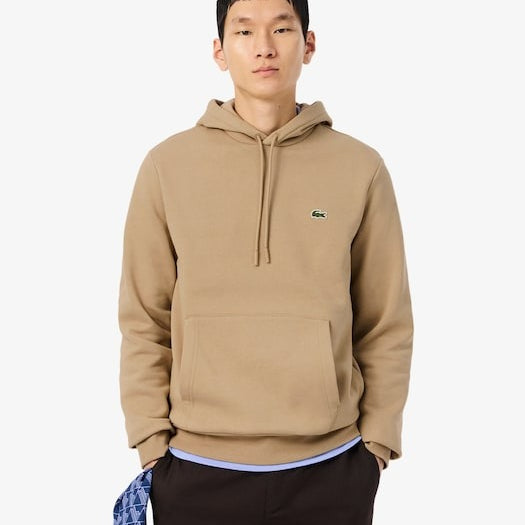 Lacoste Felpa con Logo e Cappuccio in Pile