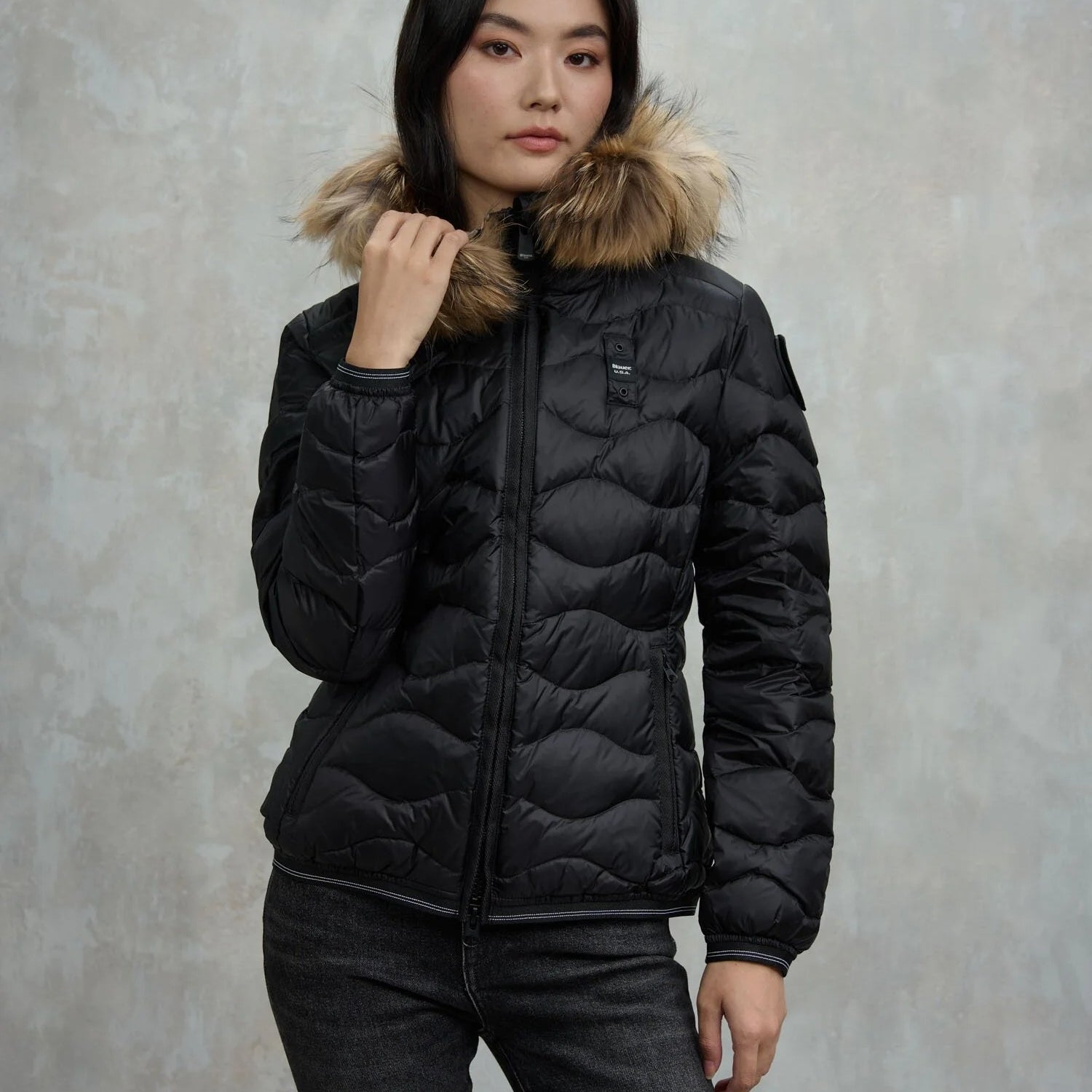 Blauer USA Piumino con Bordo in Pelliccia Alide