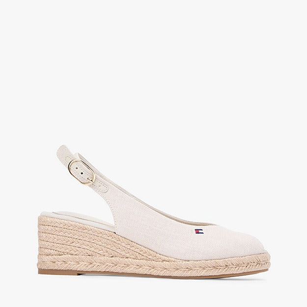 Tommy Hilfiger Sandalo Espadrillas in Canapa con Plateau Beige