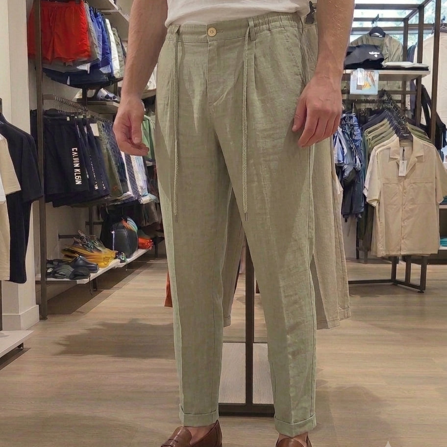 JAHVE' Pantalone in Lino Comfort Fit
