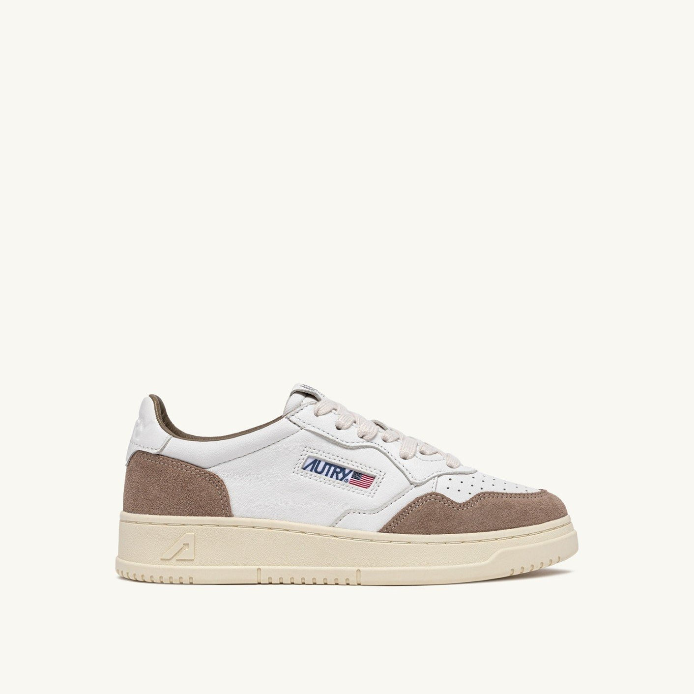 Autry Sneakers Medalist Low in Pelle e Suede Bianco e Marrone