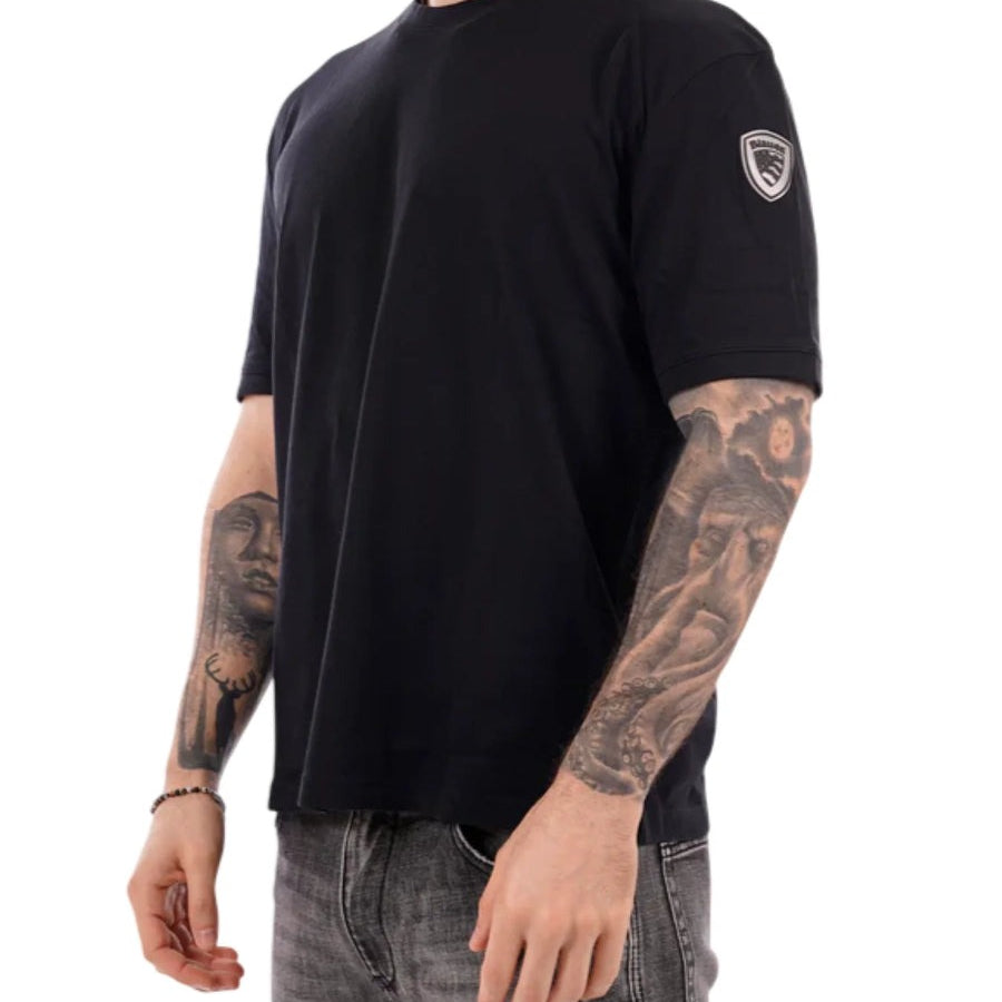 Blauer USA T-shirt con Patch Logato Siliconato Hanson Nero