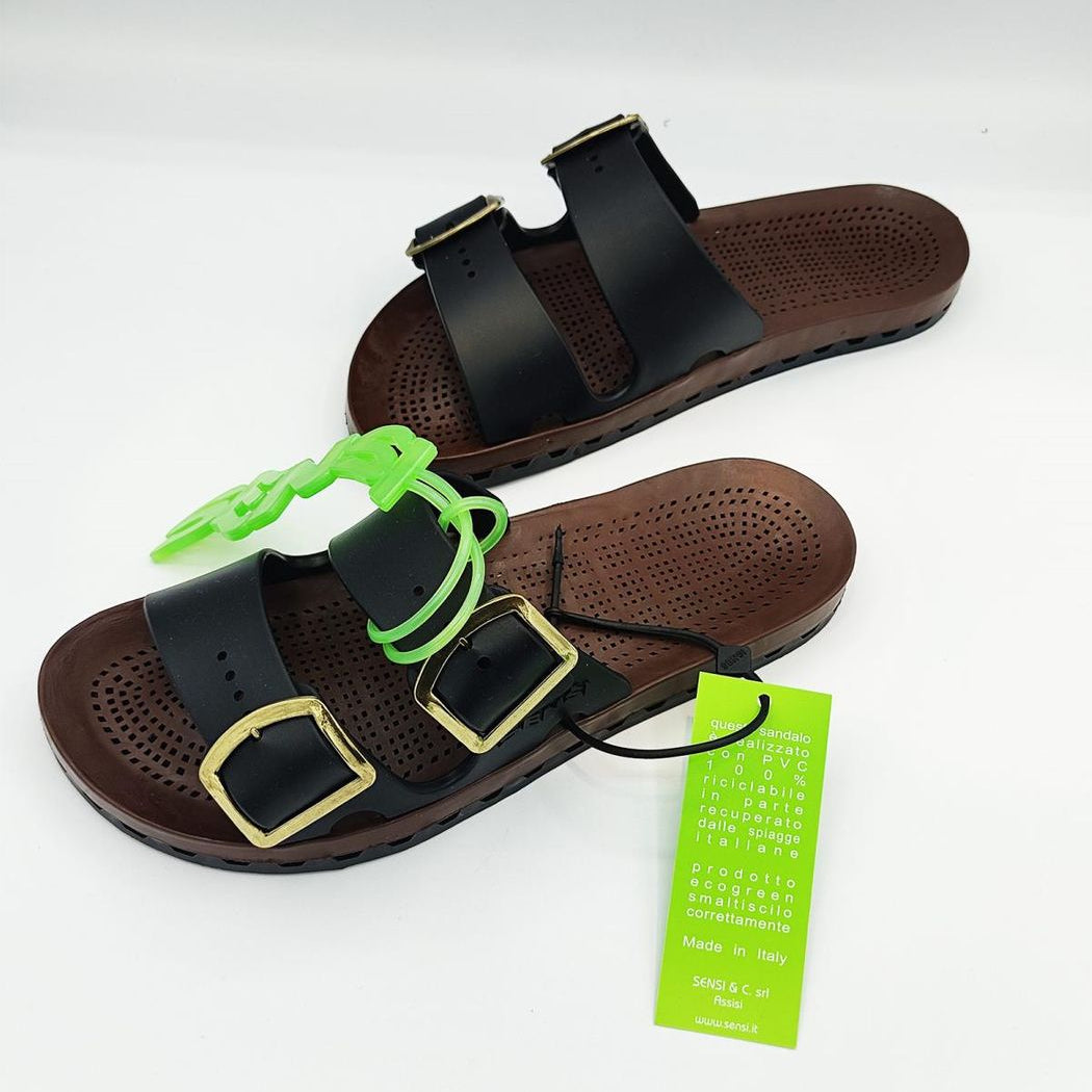 Sensi Ciabatte La Jolla Moka con Doppia Fibbia