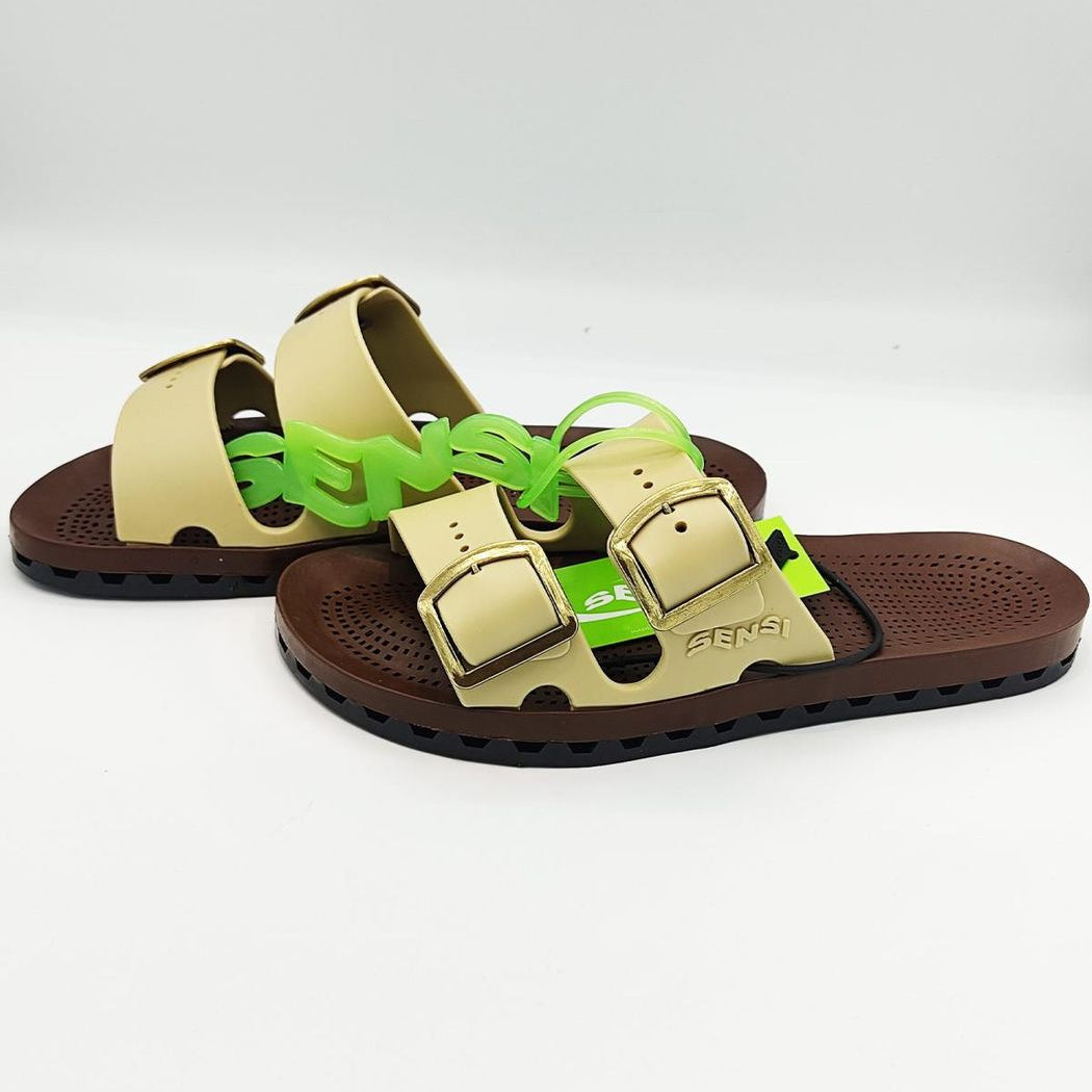 Sensi Ciabatte La Jolla Moka con Doppia Fibbia