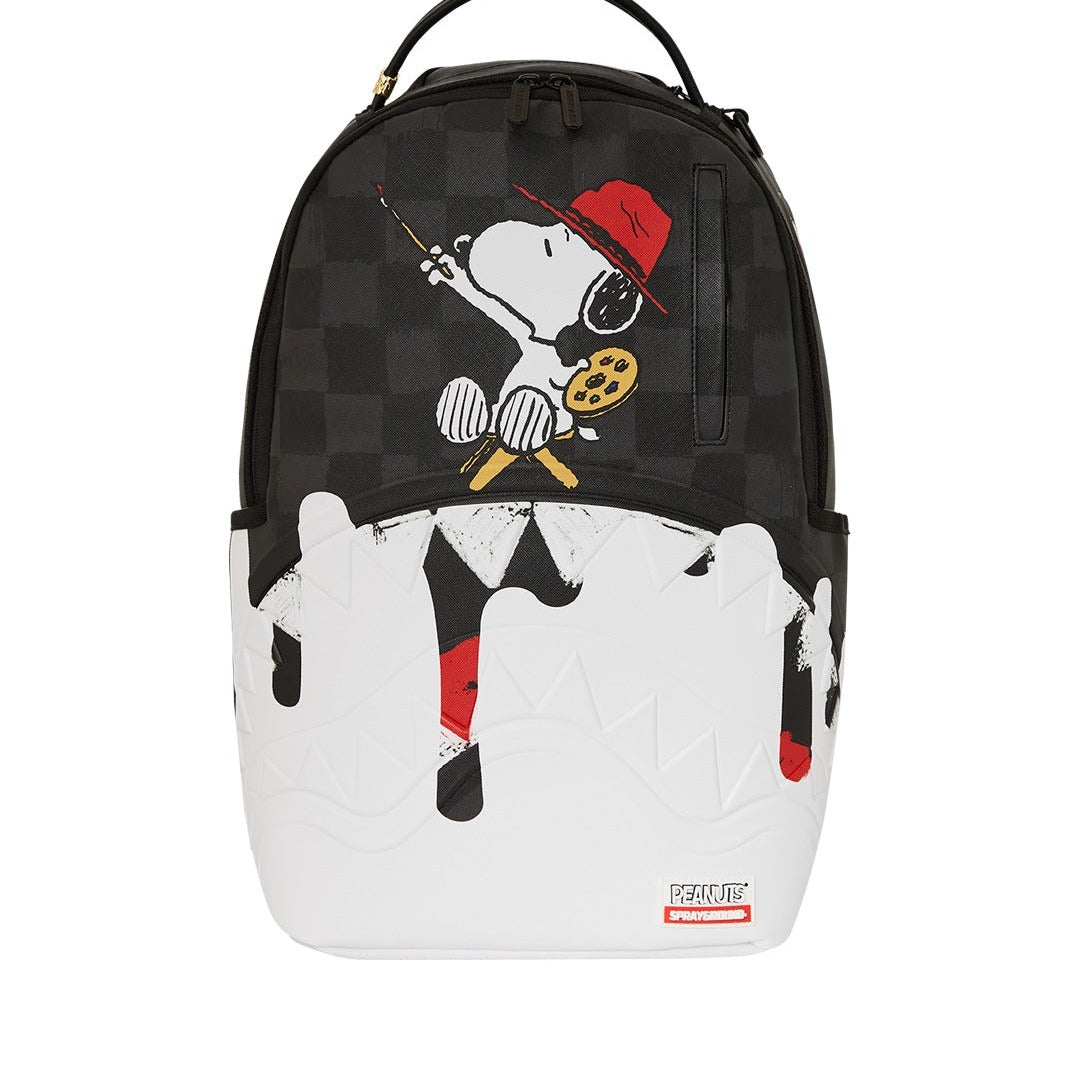 Sprayground Zaino Snoopy Pittura Squalo Dlxsv Bianco Nero