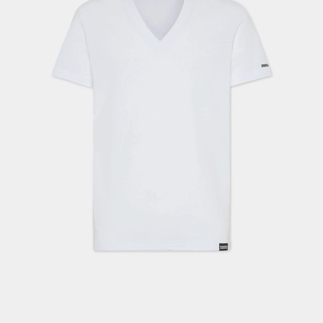 DISUARED2 V-Neck T-shirt in Jersey di Cotone Stretch con Logo