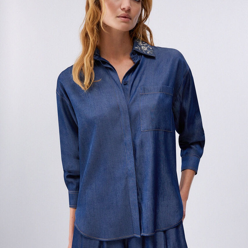 Liu Jo Camicia con Colletto Removibile
Blù