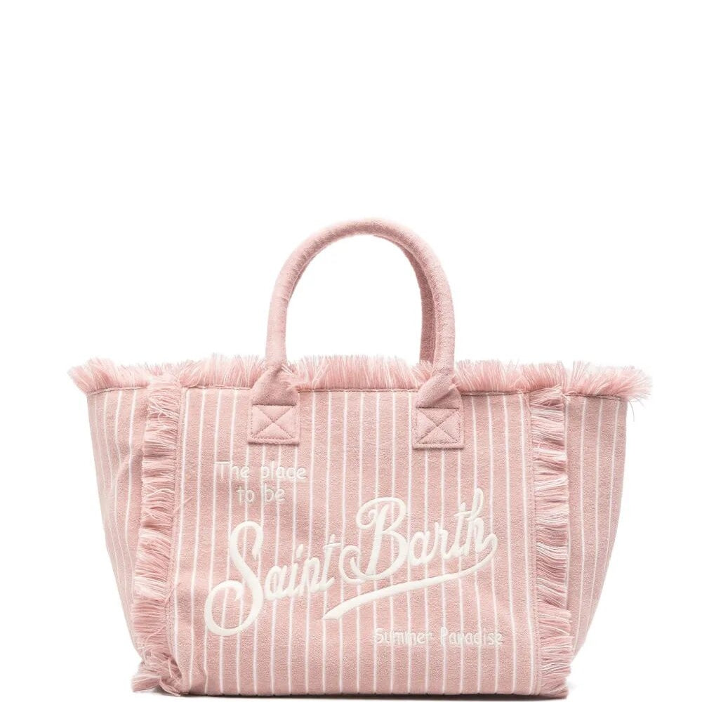 MC2 SAINT BARTH Borsa Vanity Sponge Regular in Tessuto Righe Effetto Spugna
