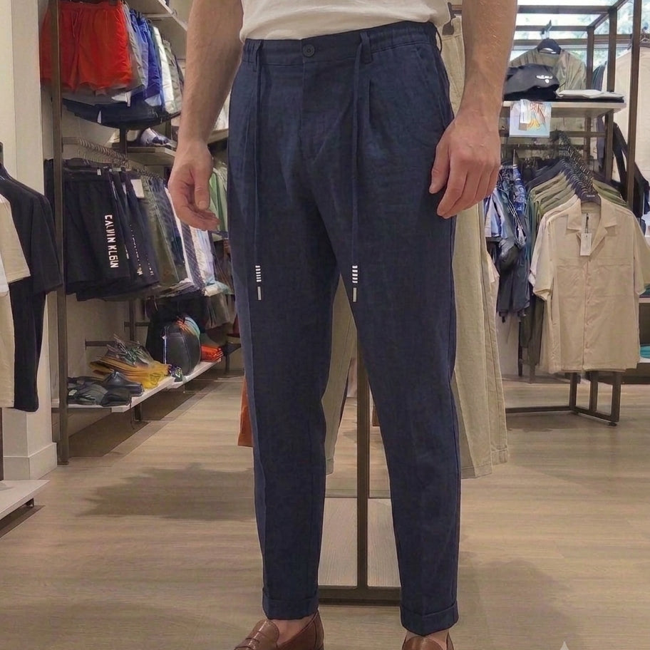 JAHVE' Pantalone in Lino Comfort Fit