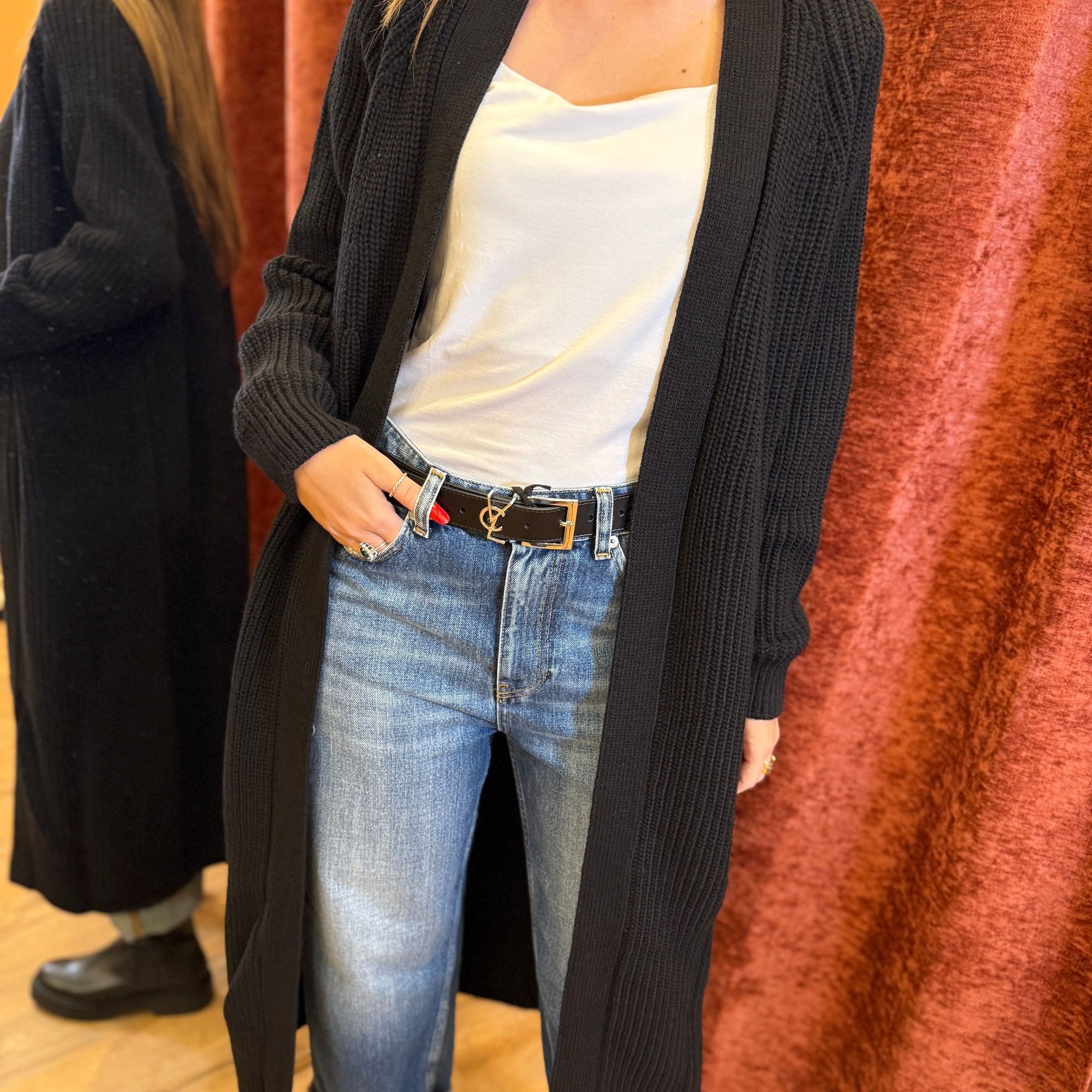 Vicolo Cardigan Lungo Aperto a Coste