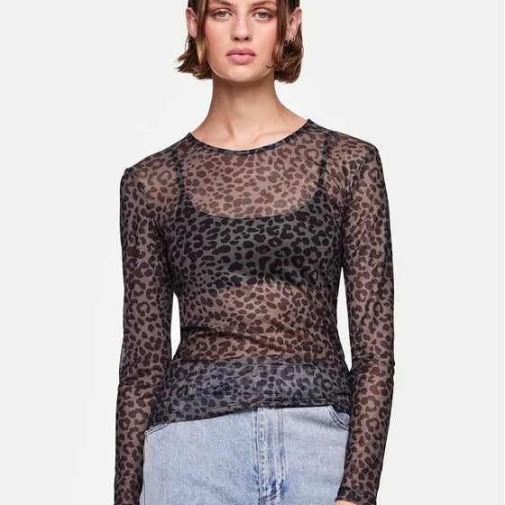 Pieces Maglia a Rete Trasparente