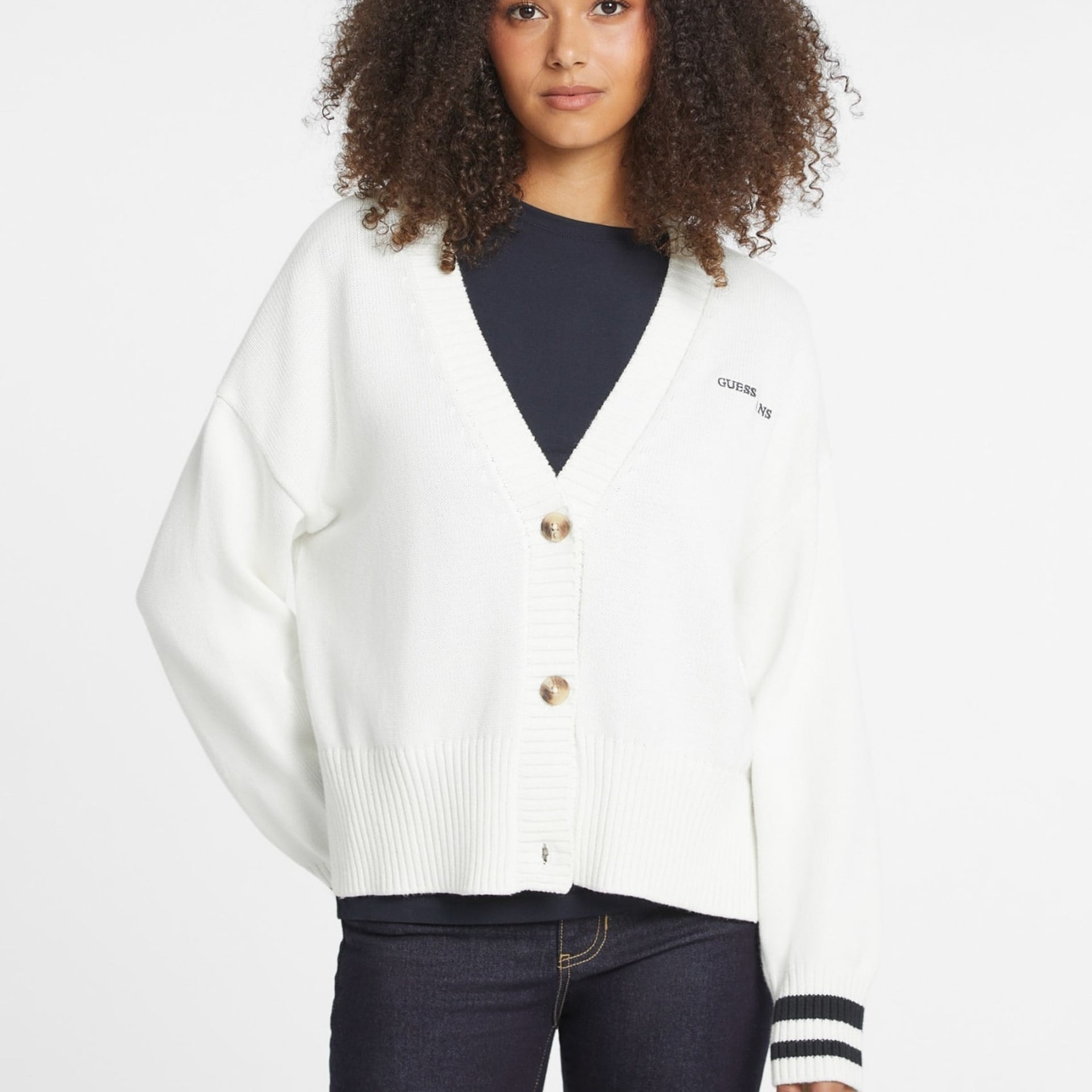 Guess Jeans Cardigan Varsity Logo Ricamato