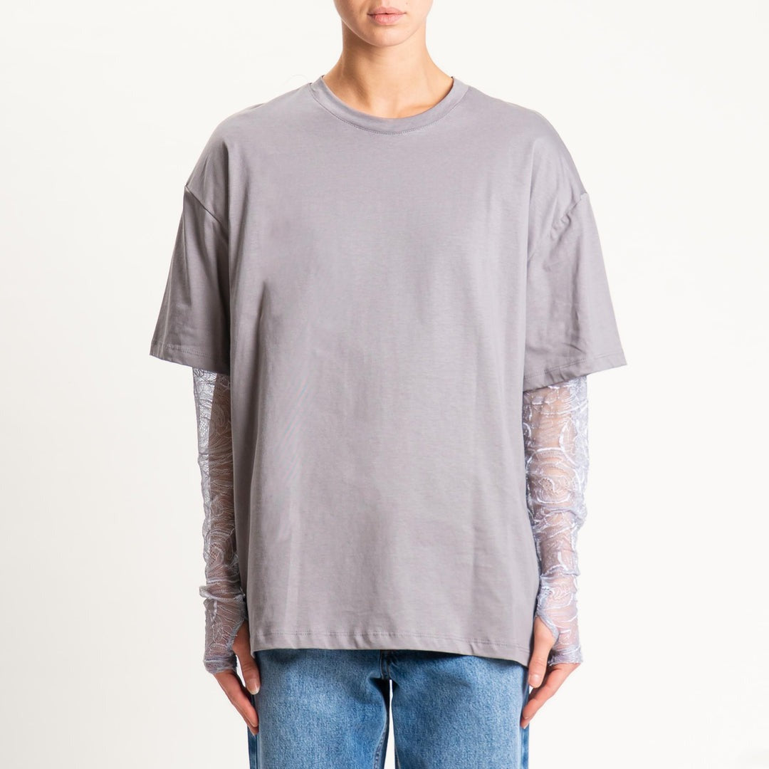 Vicolo T-shirt Over Maniche in Pizzo