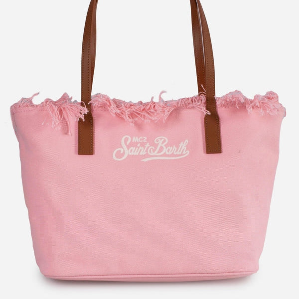 Mc2 Saint Barth Borsa Shopper City Medium in Canvas con Frange