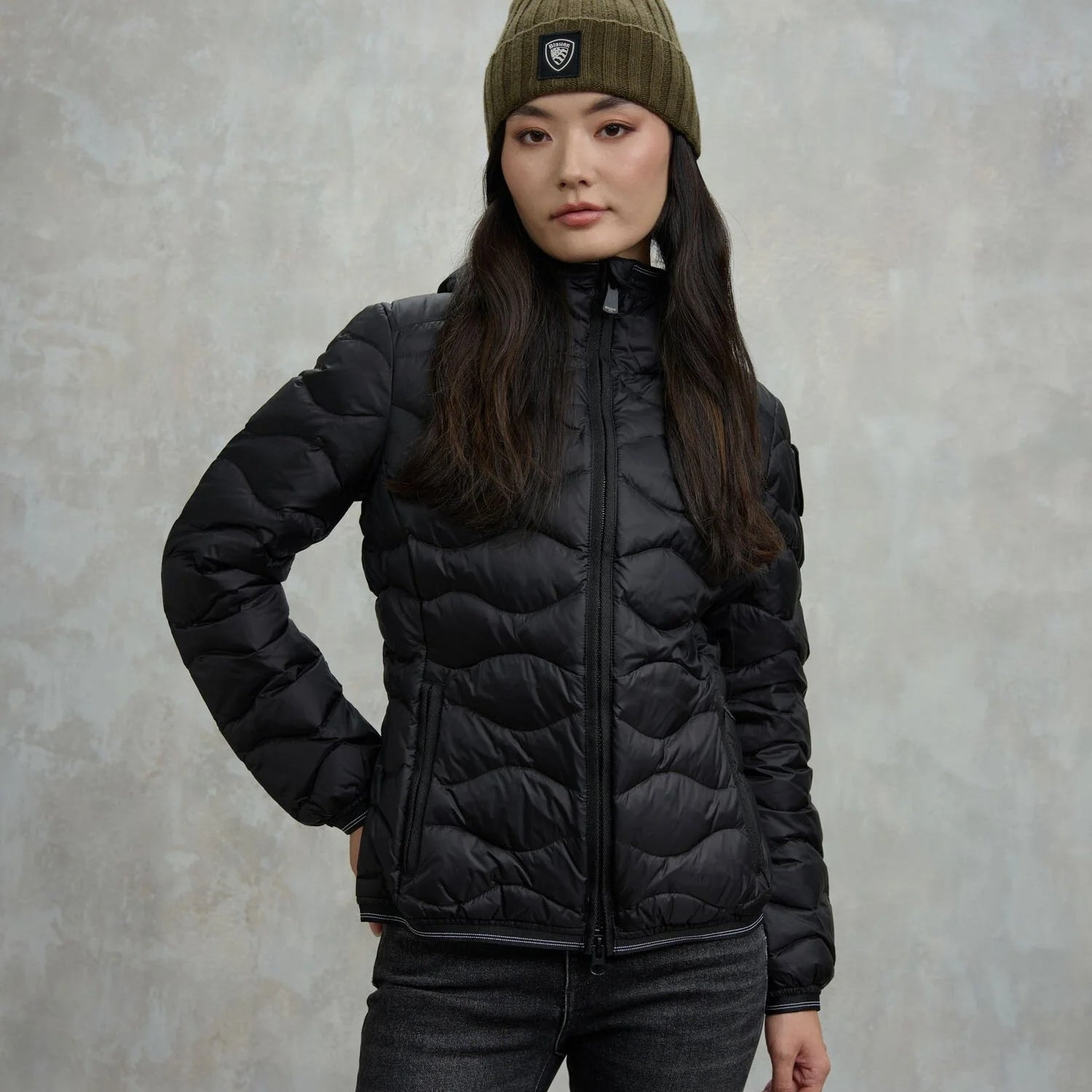 Blauer USA Piumino con Patch Glitter Camelia