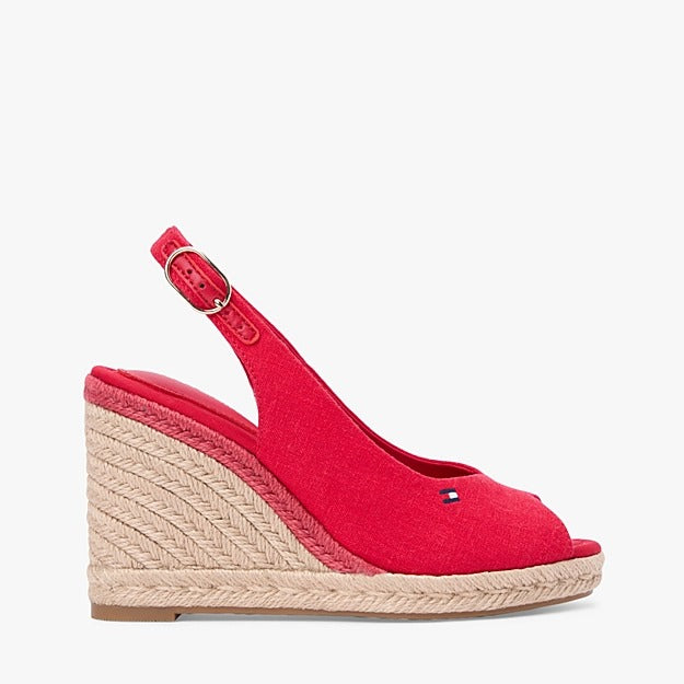 Tommy Hilfiger Sandalo Espadrillas in Canapa con Plateau e Cinturino
