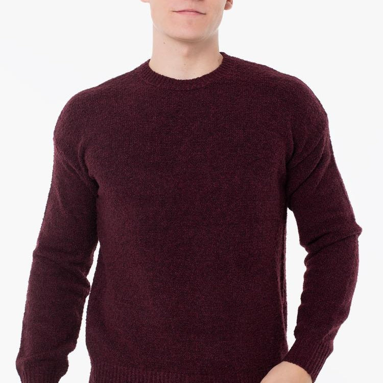 Guess Maglione con Patch Logo in Fondo Bordeaux