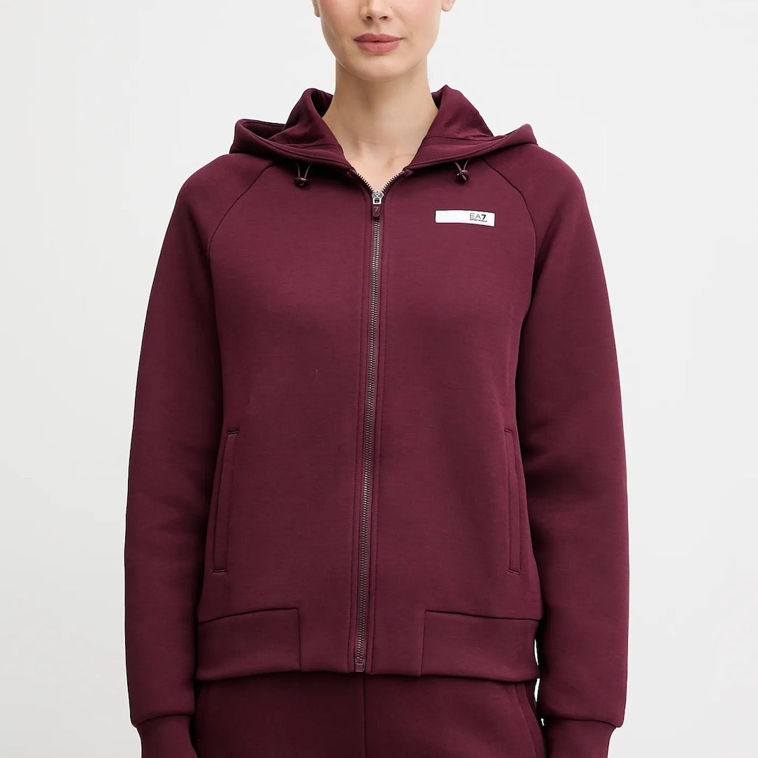 Armani EA7 Felpa con Cerniera Bordeaux