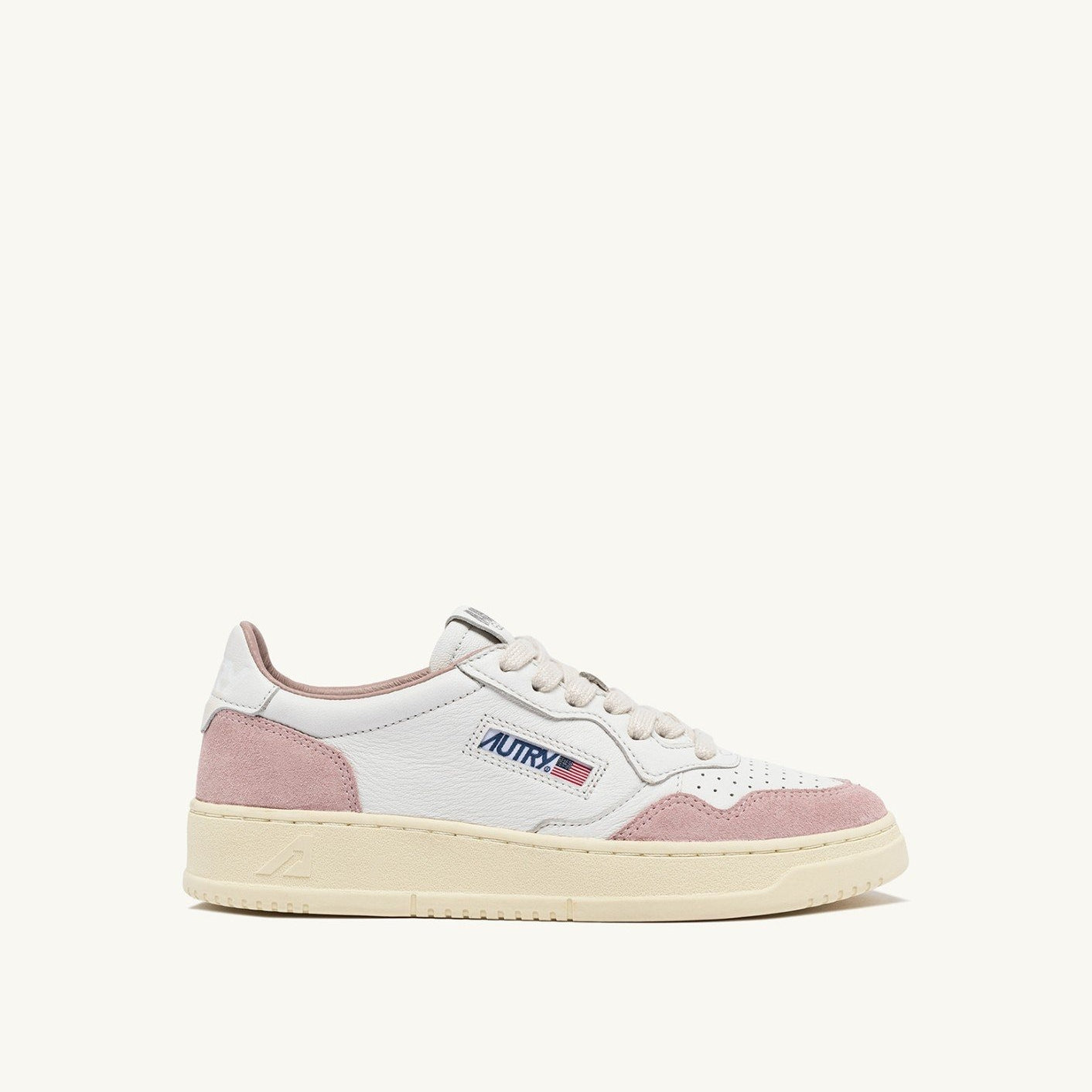 Autry Sneakers Medalist Low in Pelle e Suede Bianca e Rosa
