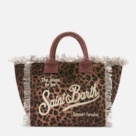 MC2 SAINT BARTH Borsa Colette in Canvas con Fantasia Leopardata
