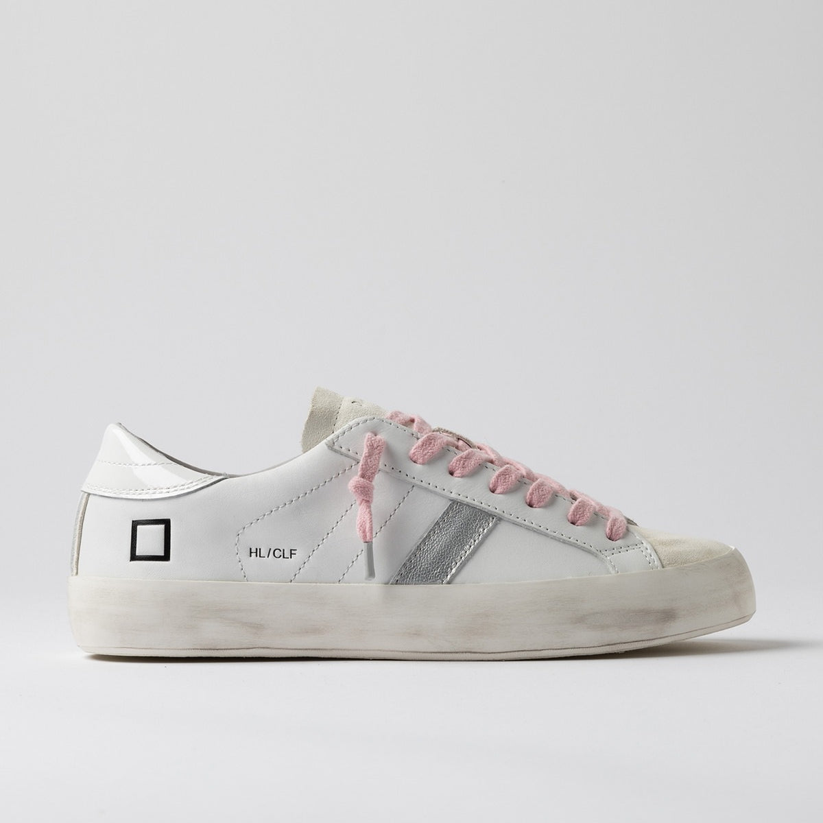D.A.T.E. Hill Low Calf Sneakers in Pelle Beige Rosa
