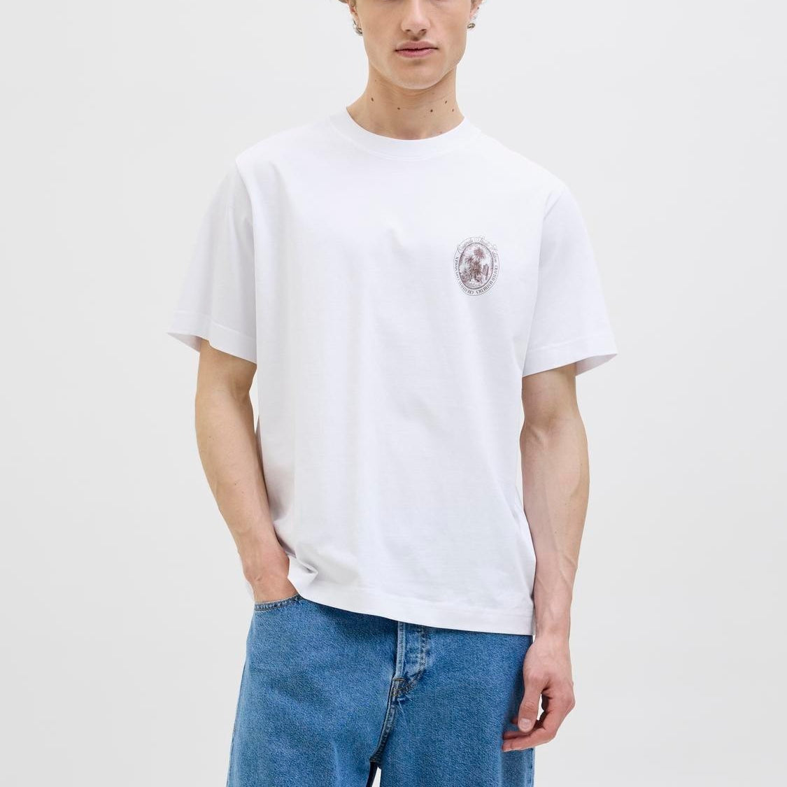 Jack & Jones T-shirt Girocollo con Maxi Stampa Deluxe