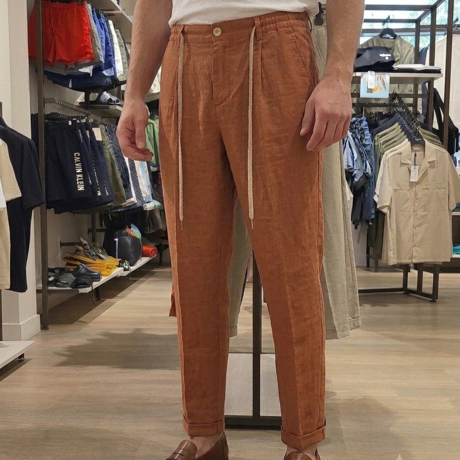 JAHVE' Pantalone in Lino Comfort Fit