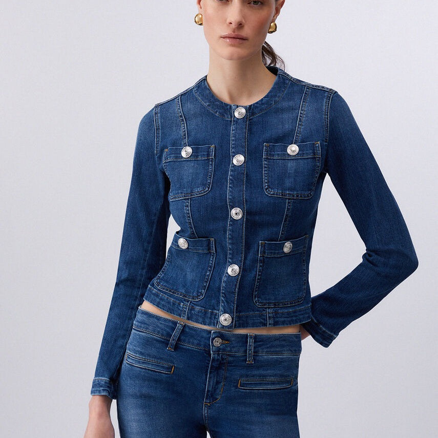 Liu Jo Giubbino in Denim con Bottoni Logati
Blù
