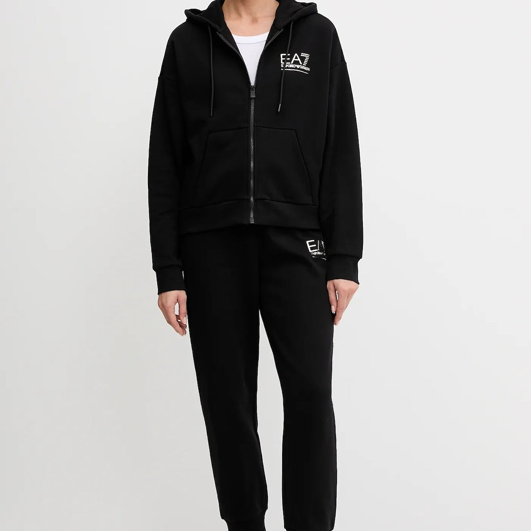 Armani EA7 Tuta Visibility in Misto Cotone Nero