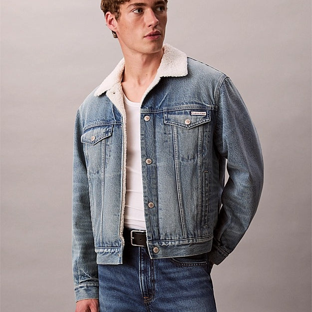 Calvin Klein Jeans Giubbino Sherpa anni '90 Blù