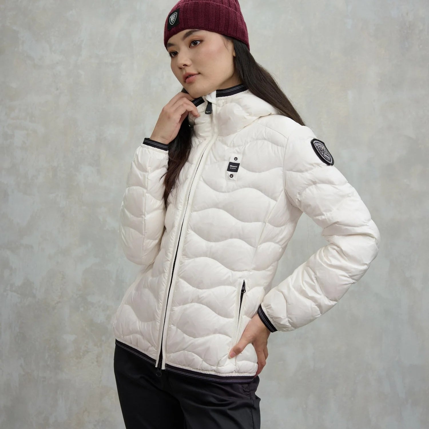 Blauer USA Piumino con Patch Glitter Camelia