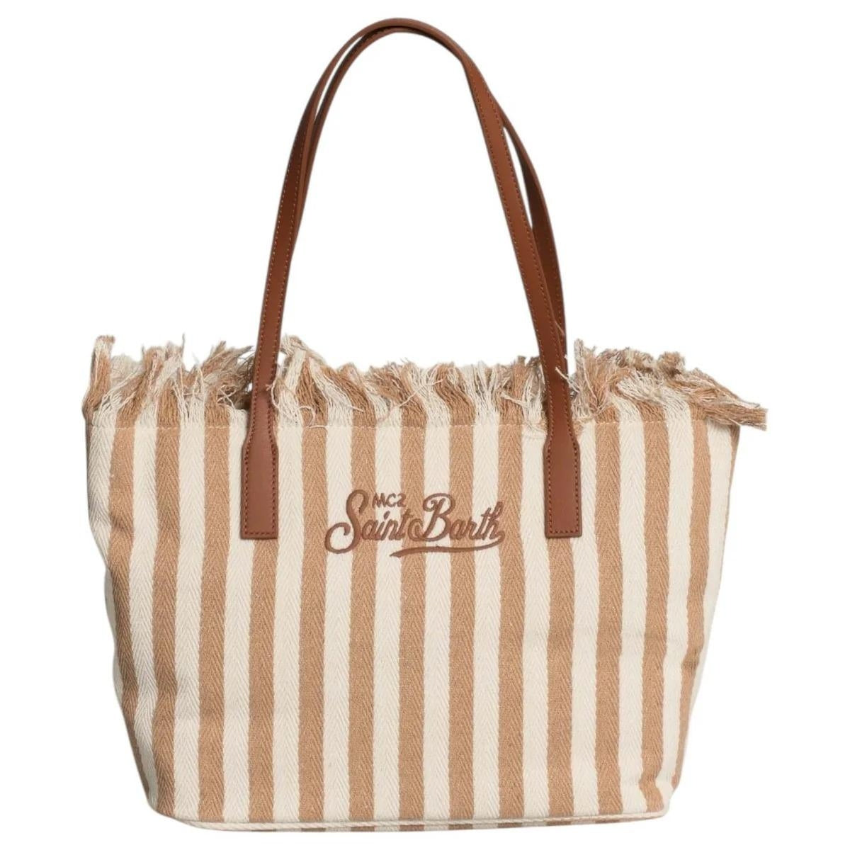 Mc2 Saint Barth Borsa Shopper City Medium in Canvas con Frange