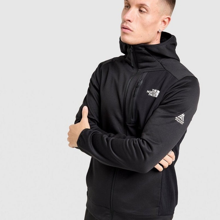 The North Face Felpa Pile Mountain Athletics con Cappuccio e Cerniera Integrale Nero