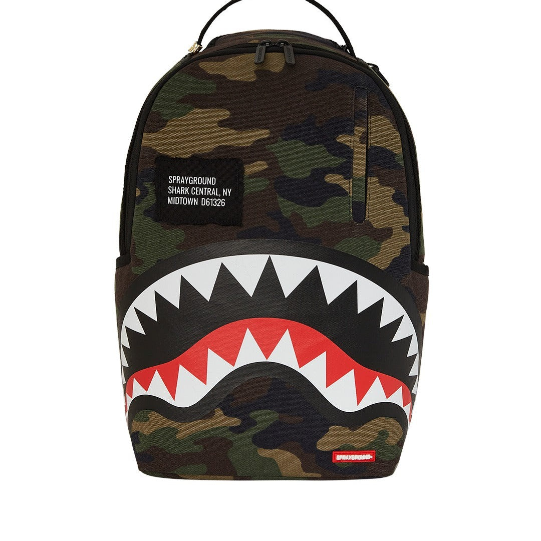 Sprayground Zaino Shark Central Camo Dlxs Mimetico