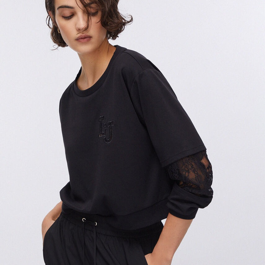 Liu Jo Felpa con Inserti in Pizzo
Nero