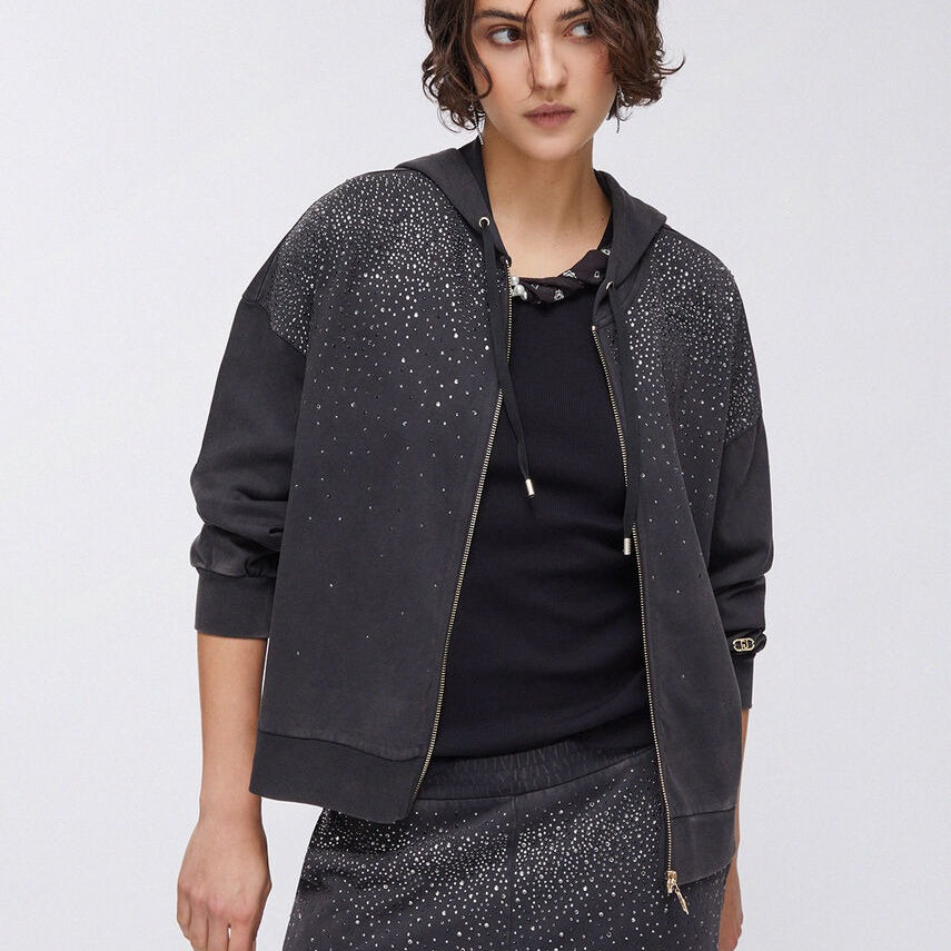 Liu Jo Felpa con Cappuccio e Strass
Nero